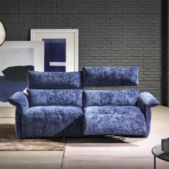 Electric multi-functional retractable sofa,leathaire fabrics sofa living room furniture in line combination, two seat sofa