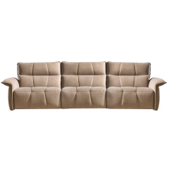 Electric multi-functional retractable sofa, leathaire fabrics sofa living room furniture in line combination, three seat sofa