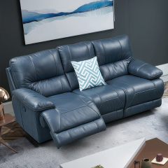 Electric multi-functional retractable sofa, cowhide sofa living room furniture in line combination, two seat sofa