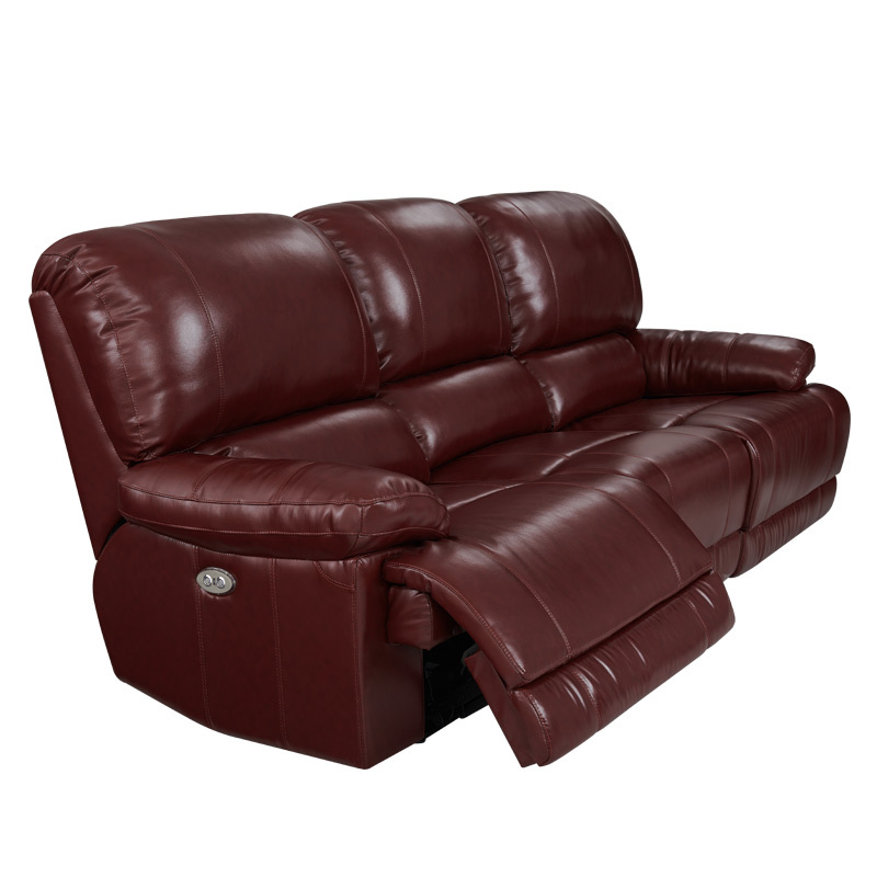 Electric multi-functional retractable sofa, cowhide sofa living room furniture in line combination, two seat sofa