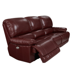 Electric multi-functional retractable sofa, cowhide sofa living room furniture in line combination, two seat sofa
