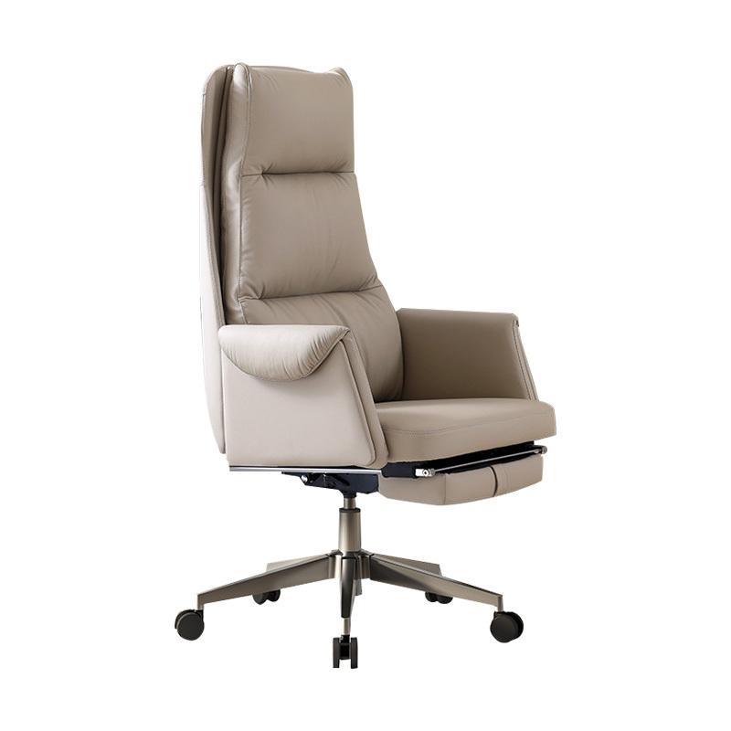 Boss chair Office leather chair swivel chair computer chair home study large class chair lunch break comfortable can lie office chair