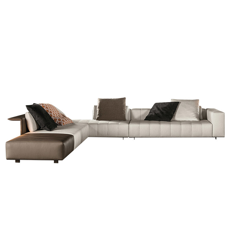 Italian minimalist piano keys sofa living room straight row designer leather light luxury villa large floor module combination