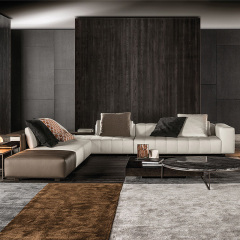 Italian minimalist piano keys sofa living room straight row designer leather light luxury villa large floor module combination