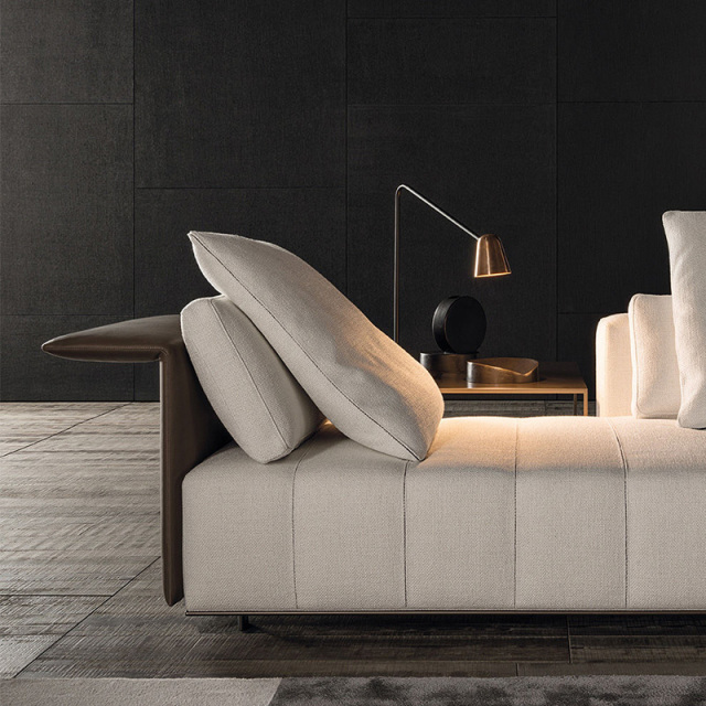 Italian minimalist piano keys sofa living room straight row designer leather light luxury villa large floor module combination