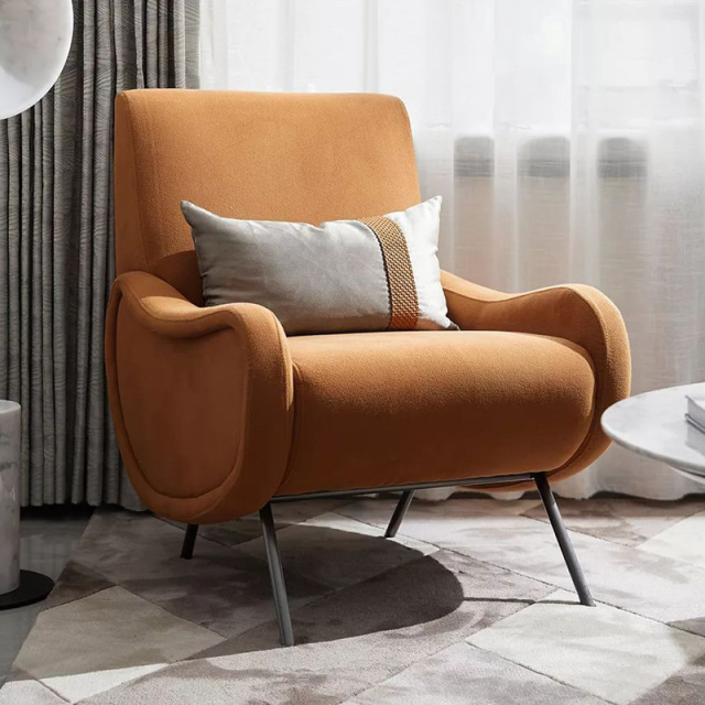 Modern simple armchair Nordic light luxury sofa chair leisure living room fabric designer single chair