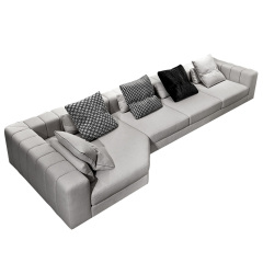 Italian minimalist piano keys sofa living room straight row designer leather light luxury villa large floor module combination