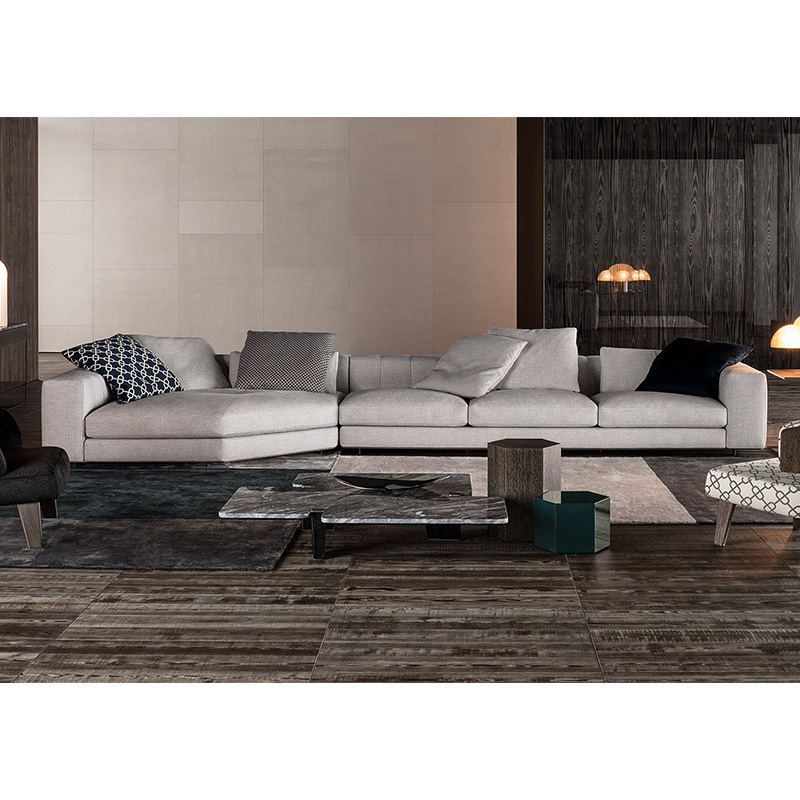 Italian minimalist piano keys sofa living room straight row designer leather light luxury villa large floor module combination