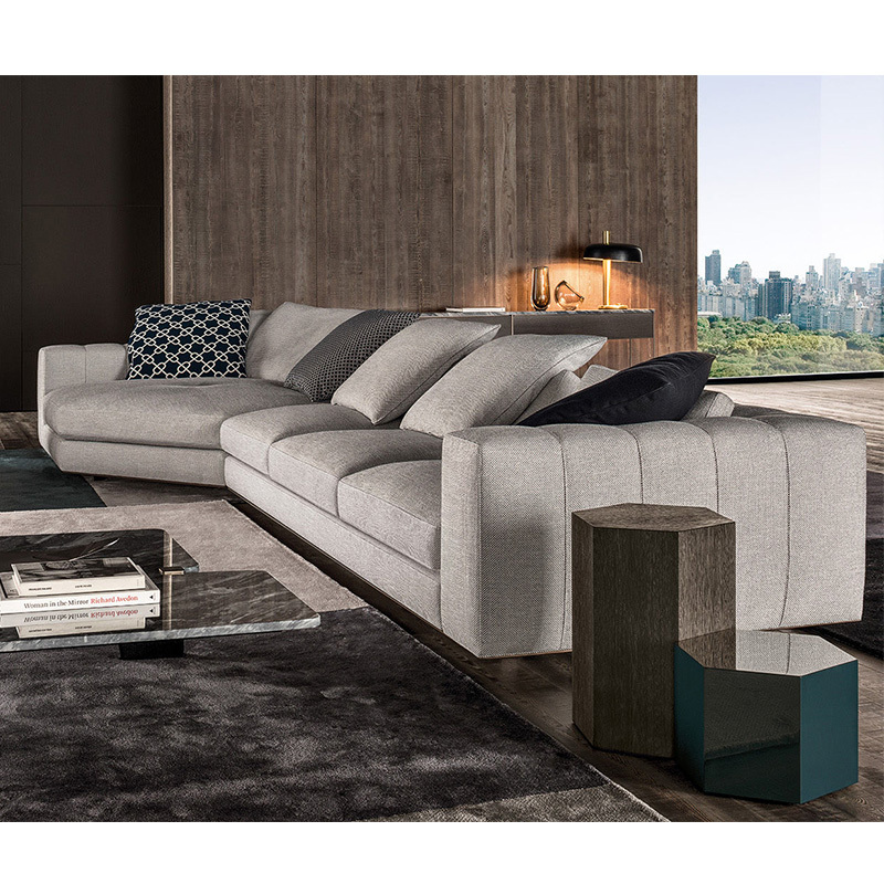 Italian minimalist piano keys sofa living room straight row designer leather light luxury villa large floor module combination