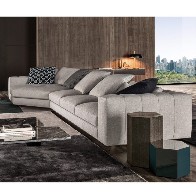 Italian minimalist piano keys sofa living room straight row designer leather light luxury villa large floor module combination