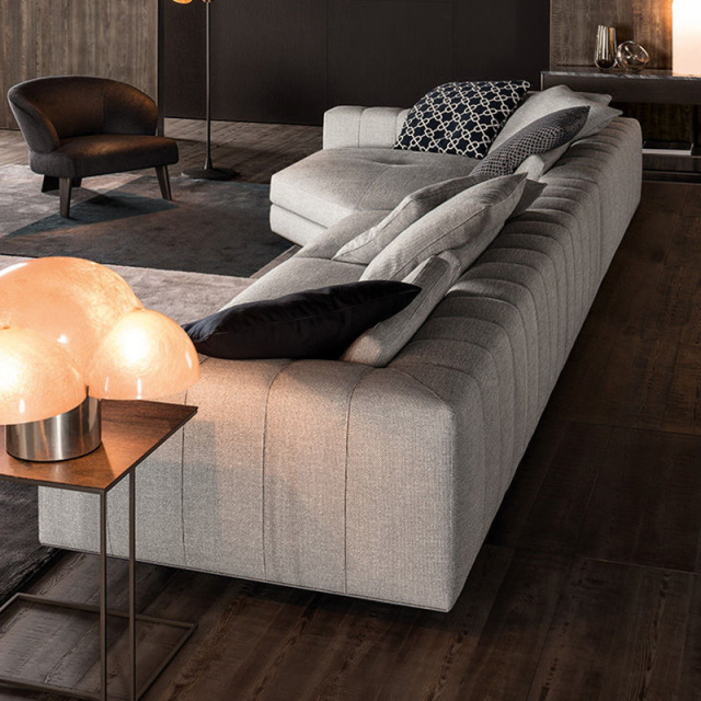 Italian minimalist piano keys sofa living room straight row designer leather light luxury villa large floor module combination