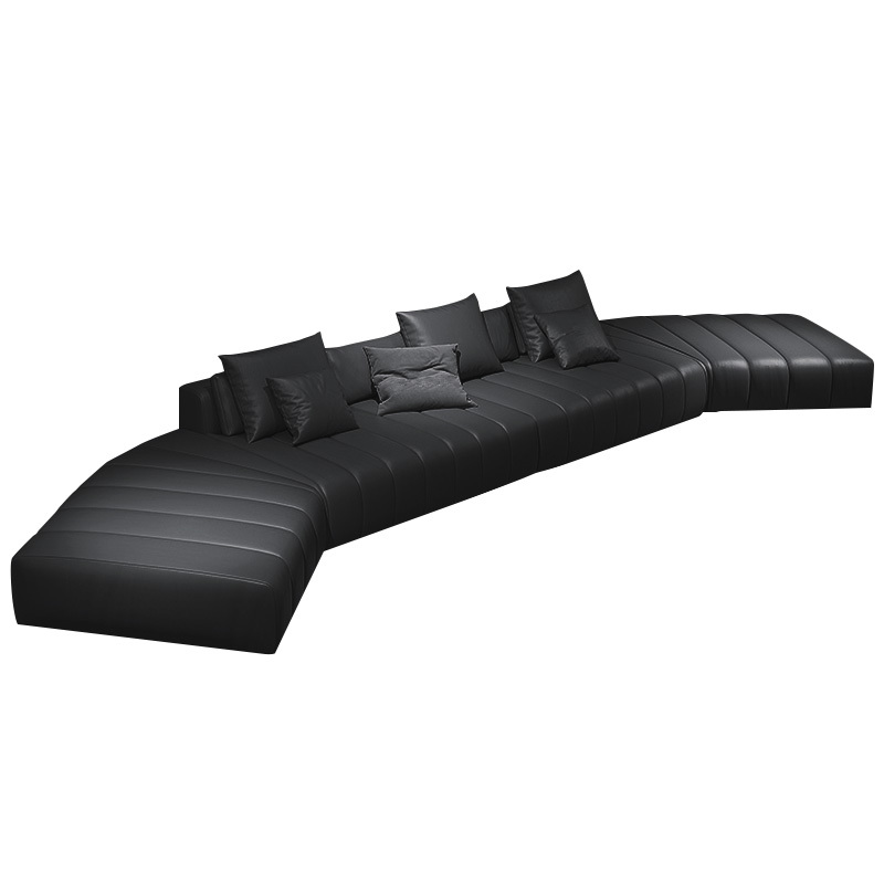 Italian minimalist piano keys sofa living room straight row designer leather light luxury villa large floor module combination