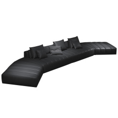 Italian minimalist piano keys sofa living room straight row designer leather light luxury villa large floor module combination