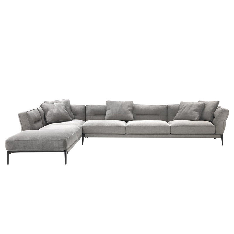 Italy Northern Europe high-end imported modern living room guest combination fabric sofa, 3 seats + corner seat + chaise