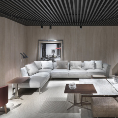 Italy Northern Europe high-end imported modern living room guest combination fabric sofa, 3 seats + corner seat + chaise