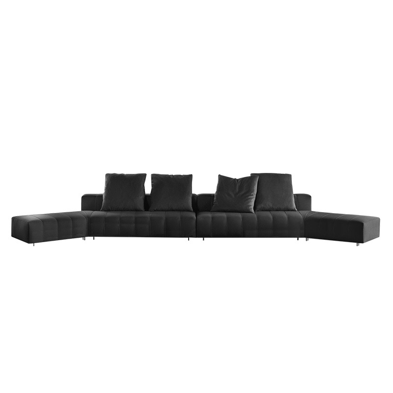 Italian minimalist piano keys sofa living room straight row designer leather light luxury villa large floor module combination