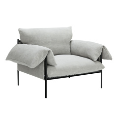 Italian minimalist linen sofa, living room row design, light luxury luxury villa leisure sofa, cotton and linen fabric, single seat
