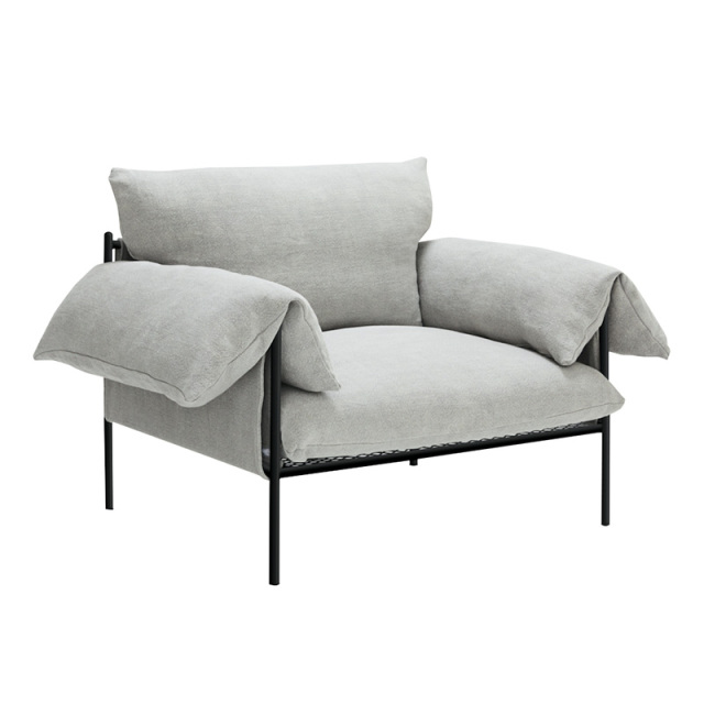 Italian minimalist linen sofa, living room row design, light luxury luxury villa leisure sofa, cotton and linen fabric, single seat