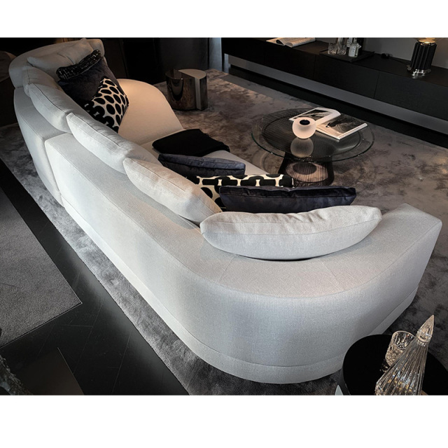 Italy Northern Europe high-end imported modern living room guest combination fabric sofa, Curved 3 seats + Curved 2 seats