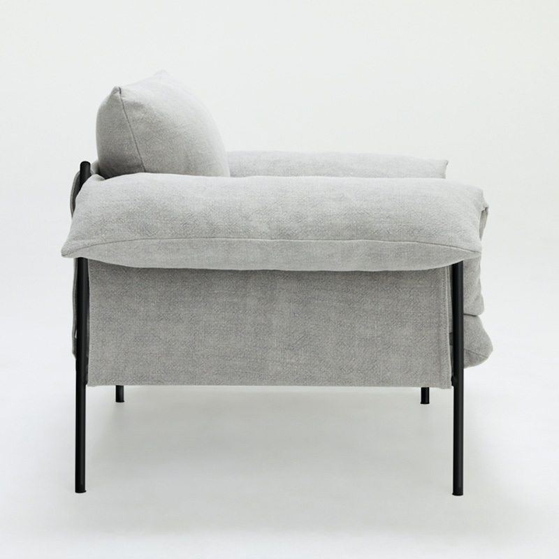 Italian minimalist linen sofa, living room row design, light luxury luxury villa leisure sofa, cotton and linen fabric, single seat