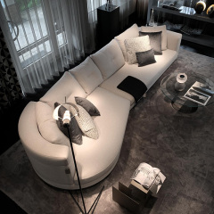 Italy Northern Europe high-end imported modern living room guest combination fabric sofa, 3 seats + Curved 2 seats