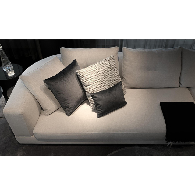 Italy Northern Europe high-end imported modern living room guest combination fabric sofa, Curved 3 seats + Curved 2 seats