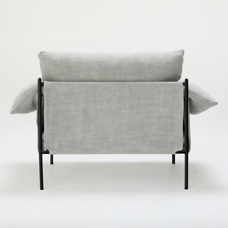 Italian minimalist linen sofa, living room row design, light luxury luxury villa leisure sofa, cotton and linen fabric, single seat