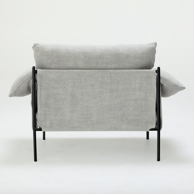 Italian minimalist linen sofa, living room row design, light luxury luxury villa leisure sofa, cotton and linen fabric, single seat