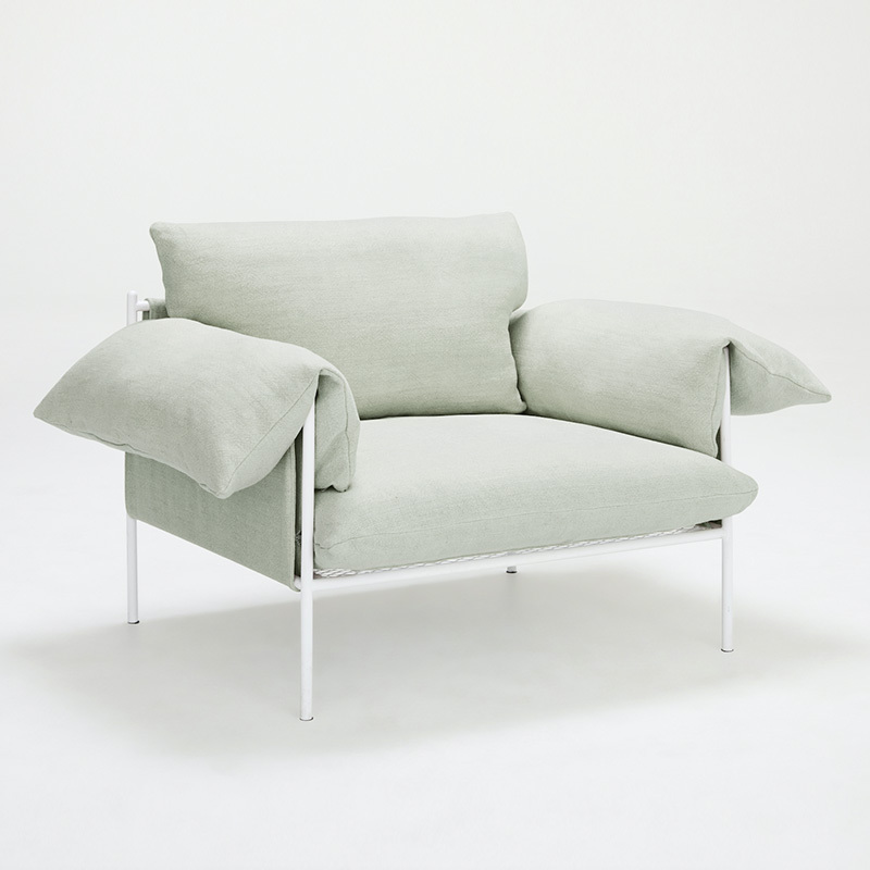 Italian minimalist linen sofa, living room row design, light luxury luxury villa leisure sofa, cotton and linen fabric, single seat