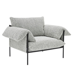 Italian minimalist sofa, living room row design, light luxury luxury villa leisure sofa, flocking fabric, single seat