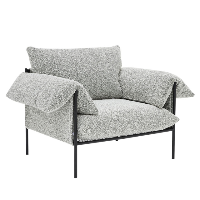 Italian minimalist sofa, living room row design, light luxury luxury villa leisure sofa, flocking fabric, single seat