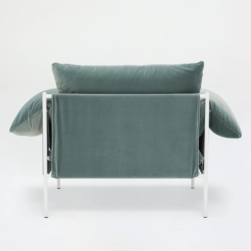 Italian minimalist sofa, living room row design, light luxury luxury villa leisure sofa,Velvet fabric, single seat
