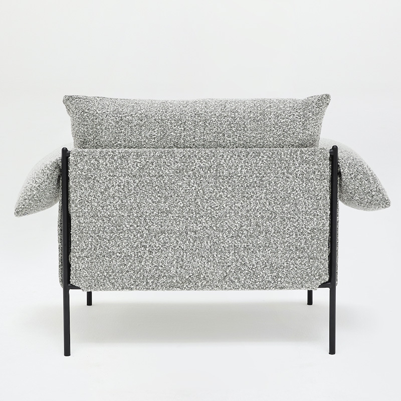 Italian minimalist sofa, living room row design, light luxury luxury villa leisure sofa, flocking fabric, single seat
