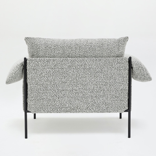 Italian minimalist sofa, living room row design, light luxury luxury villa leisure sofa, flocking fabric, single seat