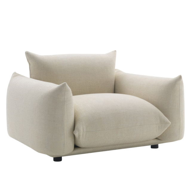 Modern simple armchair, Japanese light luxury sofa chair, leisure living room fabric sofa, single chair