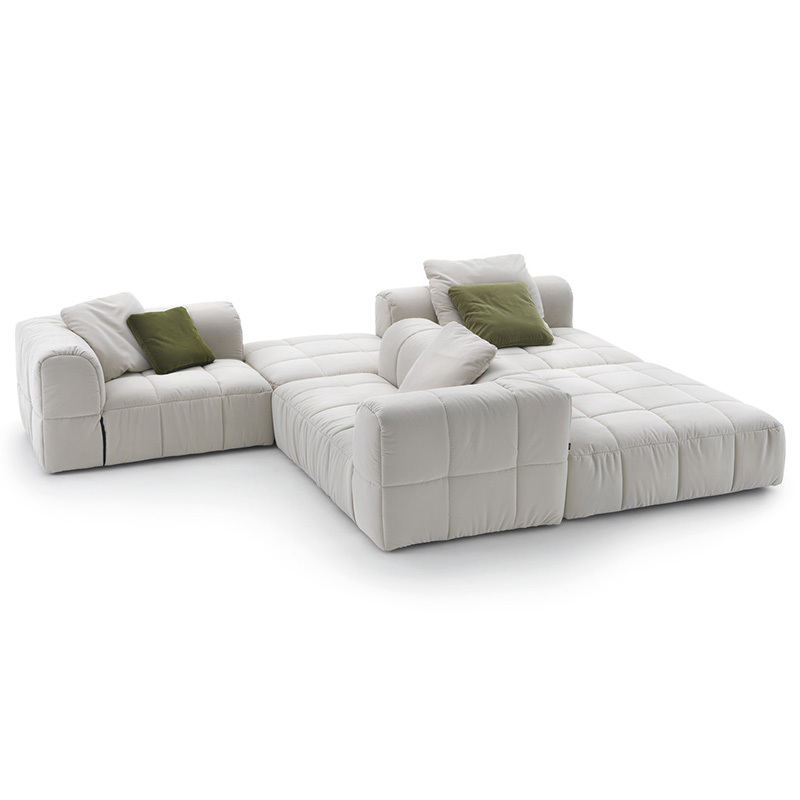 Modern simple armchair, Japanese light luxury sofa chair, leisure living room fabric sofa, multi-module multi-seat sofa