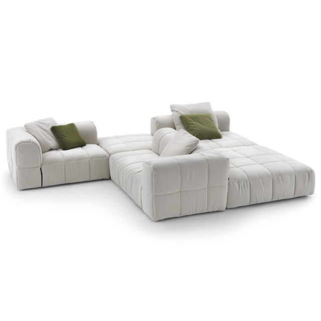 Modern simple armchair, Japanese light luxury sofa chair, leisure living room fabric sofa, multi-module multi-seat sofa