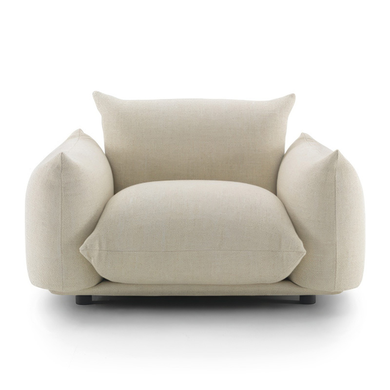 Modern simple armchair, Japanese light luxury sofa chair, leisure living room fabric sofa, single chair