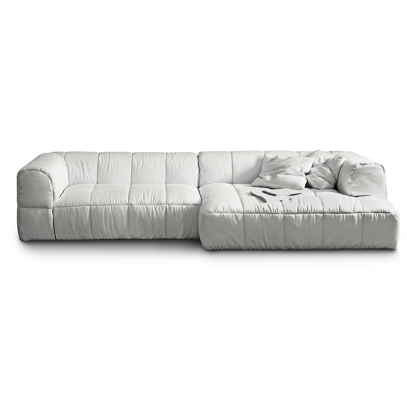 Modern simple armchair, Japanese light luxury sofa chair, leisure living room fabric sofa, multi-module multi-seat sofa，seater for 4