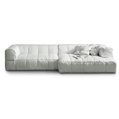 Modern simple armchair, Japanese light luxury sofa chair, leisure living room fabric sofa, multi-module multi-seat sofa，seater for 4