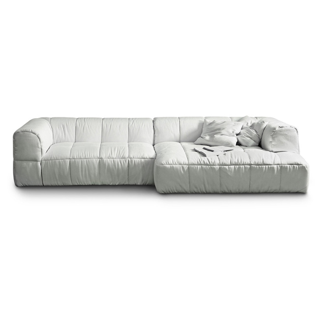 Modern simple armchair, Japanese light luxury sofa chair, leisure living room fabric sofa, multi-module multi-seat sofa，seater for 4