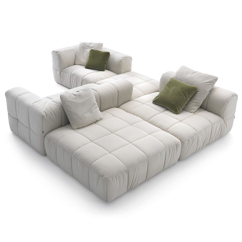 Modern simple armchair, Japanese light luxury sofa chair, leisure living room fabric sofa, multi-module multi-seat sofa