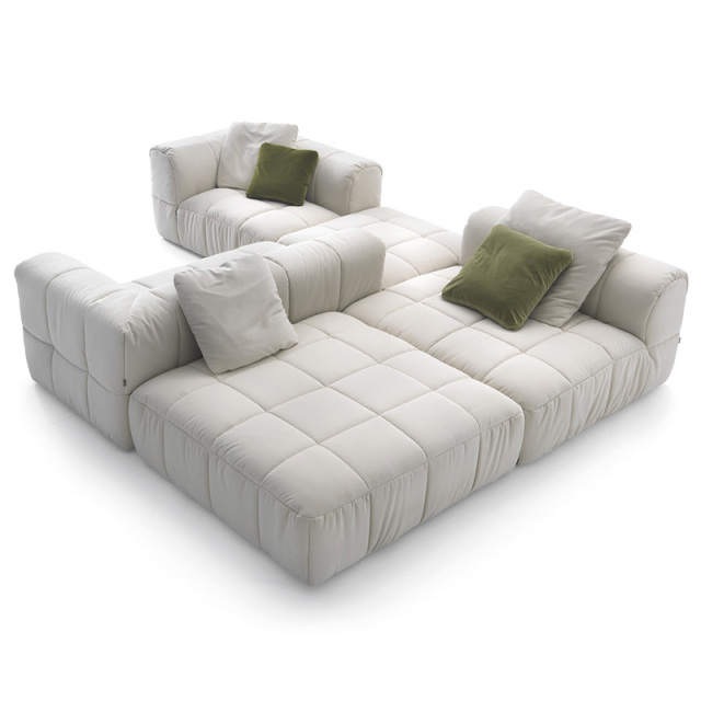 Modern simple armchair, Japanese light luxury sofa chair, leisure living room fabric sofa, multi-module multi-seat sofa
