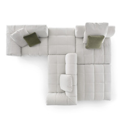 Modern simple armchair, Japanese light luxury sofa chair, leisure living room fabric sofa, multi-module multi-seat sofa
