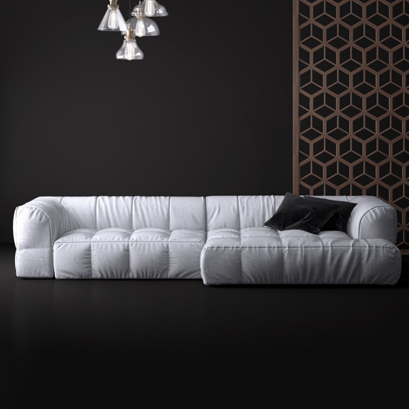 Modern simple armchair, Japanese light luxury sofa chair, leisure living room fabric sofa, multi-module multi-seat sofa，seater for 4