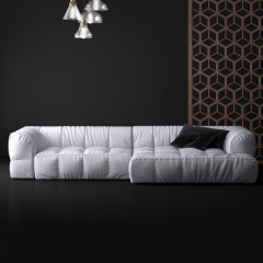 Modern simple armchair, Japanese light luxury sofa chair, leisure living room fabric sofa, multi-module multi-seat sofa，seater for 4