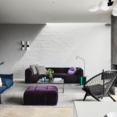 Modern simple armchair, Japanese light luxury sofa chair, leisure living room fabric sofa, Seater for 3