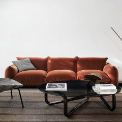 Modern simple armchair, Japanese light luxury sofa chair, leisure living room fabric sofa, Seater for 3
