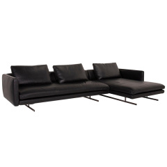 Italian minimalist sofa living room straight row designer leather light luxury villa Large floor, 3 seats + chaise