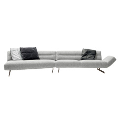 Italy Northern Europe high-end imported modern living room guest combination fabric sofa, 2 seats + chaise